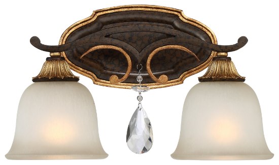 Picture of 100w SW 2 Light Bath Raven Bronze W/Sunburst Gold H Driftwood