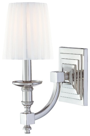 Foto para 60w SW 1 Light Wall Sconce Polished Nickel White