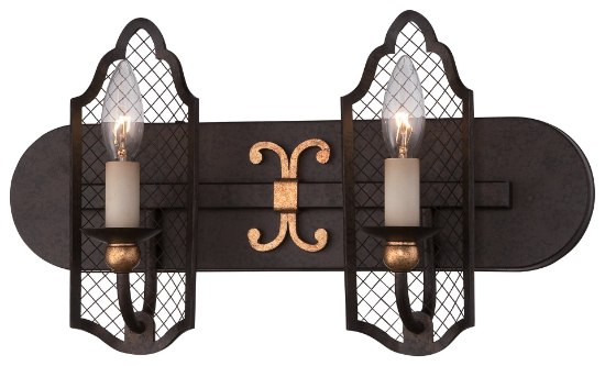 Picture of 60w SW Two Light Bath - Jessica Mcclintock Home- The Romance Collection™ French Bronze W/ Gold Highlights