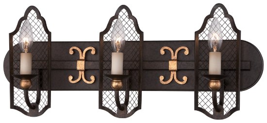 Picture of 60w SW Three Light Bath- Jessica Mcclintock Home- The Romance Collection™ French Bronze W/ Gold Highlights