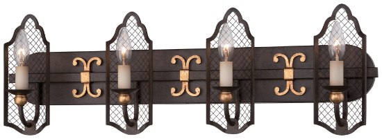 Foto para 60w SW Four Light Bath- Jessica Mcclintock Home- The Romance Collection™ French Bronze W/ Gold Highlights