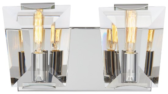 Picture of 60w SW Two Light Bath - Jessica Mcclintock Home- The Romance Collection™ Polished Nickel Clear