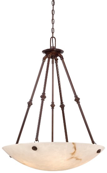 Foto para 100w SW 5 Light Pendant Bronze Patina