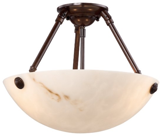 Foto para 100w SW 3 Light Semi Flush Mount Bronze Patina