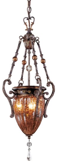 Picture of 60w SW Three Light Pendant Sanguesa Patina Vidrio Artistico