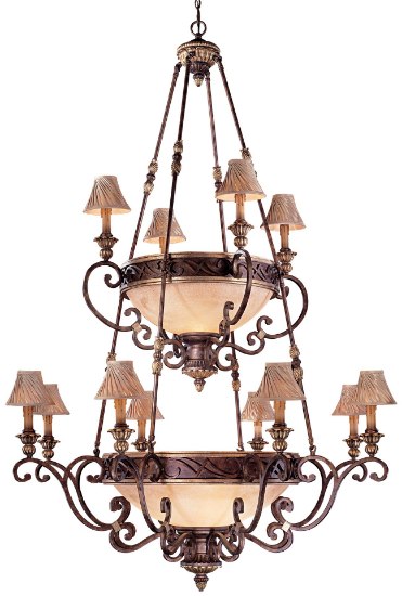 Foto para 160w SW 16 Light Chandelier Golden Bronze Salon Scavo