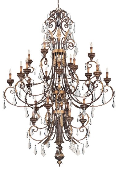 Picture of 60w SW Twenty-Four Light Chandelier Windsor Rust W/ Bronze Accents