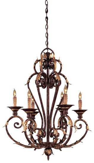 Picture of 60w SW 6 Light Chandelier Golden Bronze