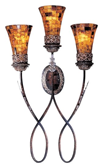 Picture of 60w SW 3 Light Wall Sconce Cattera Bronze White