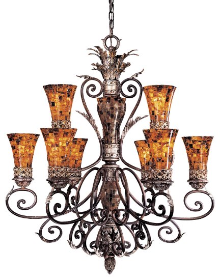 Picture of 60w SW Nine Light Chandelier Cattera Bronze