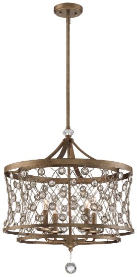 Foto para 60w SW 4 Light Pendant Arcadian Gold Gf442,Clear Crystal