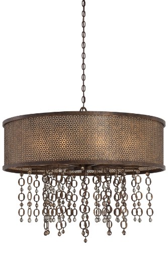 Picture of 60w SW Ten Light Drum Pendant French Bronze