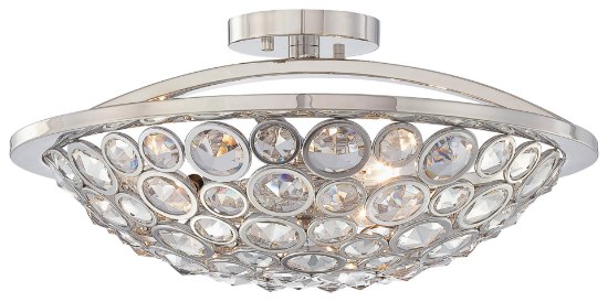 Picture of 60w SW 3 Light Semi Flush Mount Polished Nickel