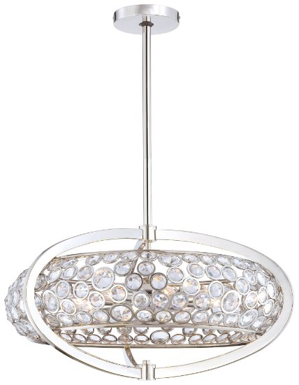 Foto para 60w SW Eight Light Drum Pendant Polished Nickel