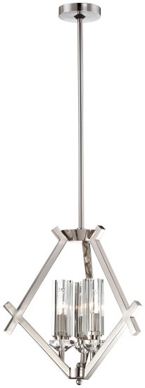 Foto para 60w SW Three Light Mini Chandelier Polished Nickel Clear