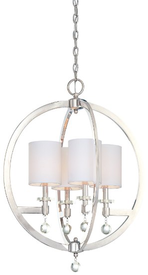 Foto para 60w SW Four Light Pendant Polished Nickel White