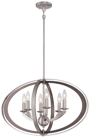 Foto para 60w SW Six Light Chandelier  Brushed Nickel