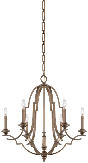 Picture of 60w SW Six Light Chandelier Aged Brass