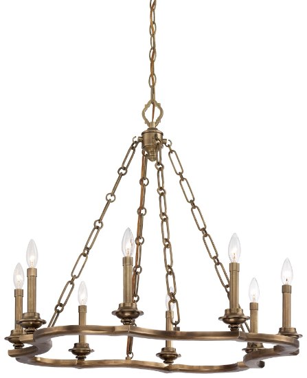 Picture of 60w SW 8 Light Chandelier Aged Brass