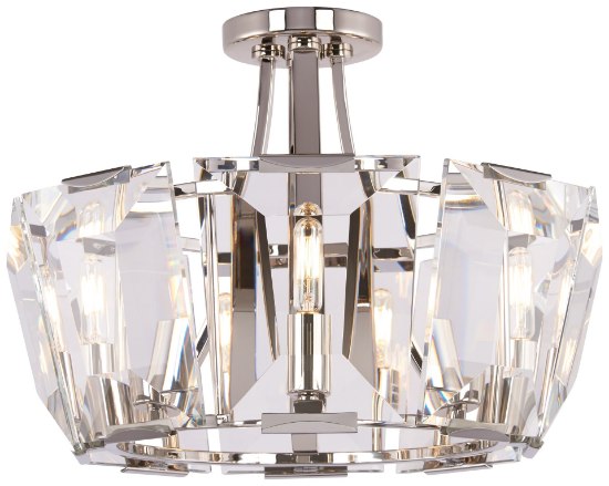 Picture of 60w SW 8 Light Semi Flush Mount Polished Nickel Clear