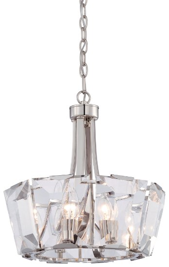 Picture of 60w SW 8 Light Pendant Polished Nickel Clear