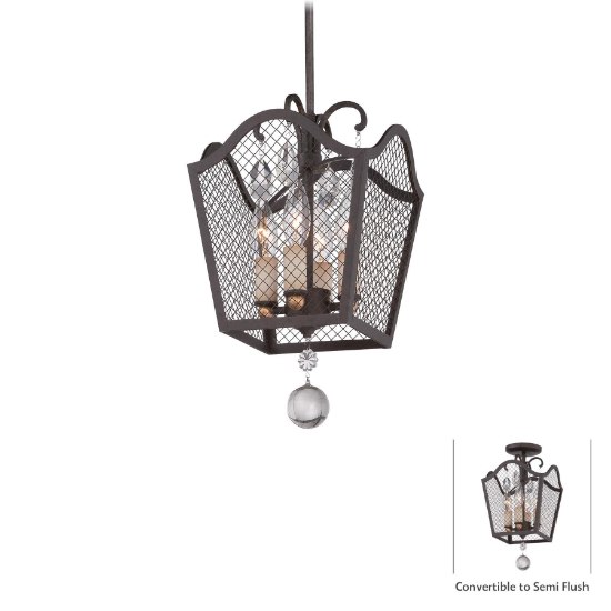 Foto para 60w SW 4 Light Pendant (Convertible To Semi Flush) French Bronze W/ Gold Highlights