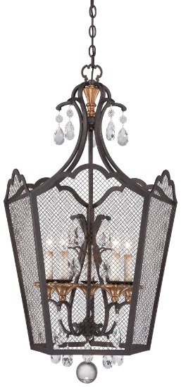 Picture of 60w SW 5 Light Foyer Pendant French Bronze W/ Gold Highlights