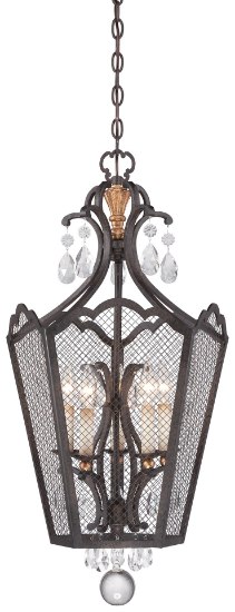 Picture of 60w SW Five Light Foyer Pendant-Jessica Mcclintock Home French Bronze W/ Gold Highlights