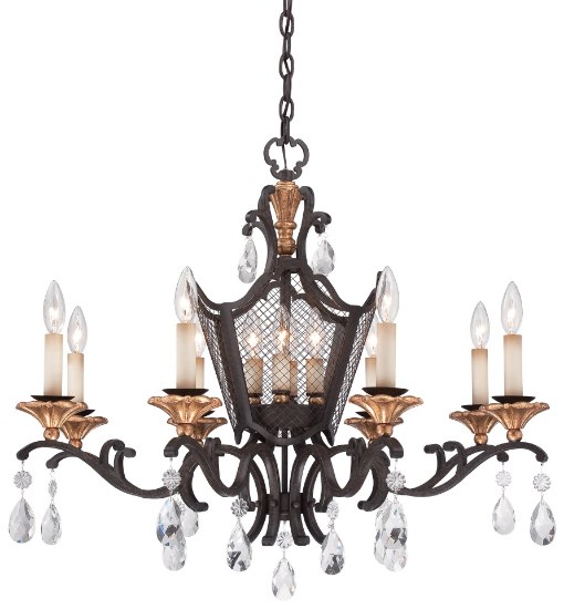 Picture of 60w SW Twelve Light Chandelier- Jessica Mcclintock Home- The Romance Collection™ French Bronze W/ Gold Highlights