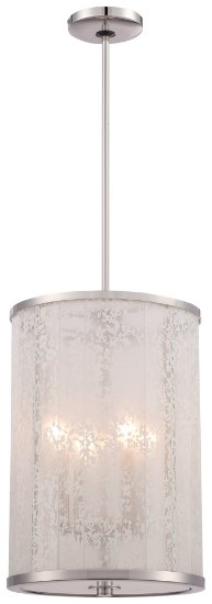 Foto para 60w SW Four Light Foyer Pendant Polished Nickel Lake Frost