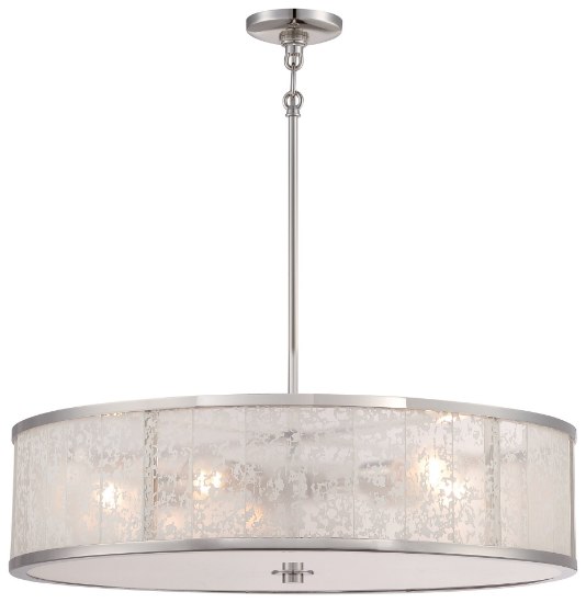 Foto para 100w SW Five Light Pendant  Polished Nickel Lake Frost