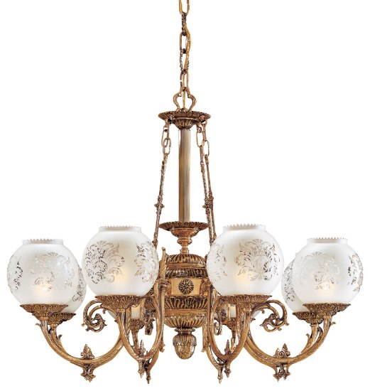 Picture of 60w SW 8 Light Chandelier Frosted Etched