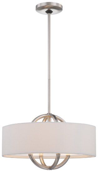 Picture of 100w SW 3 Light Drum Pendant Brushed Nickel White