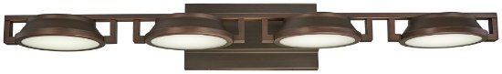 Foto para 40w WW 4 Light Led Bath Copper Bronze Patina Clear / White Inside