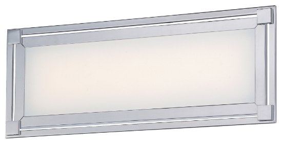 Picture of 28w WW Led Bath Chrome White Glass