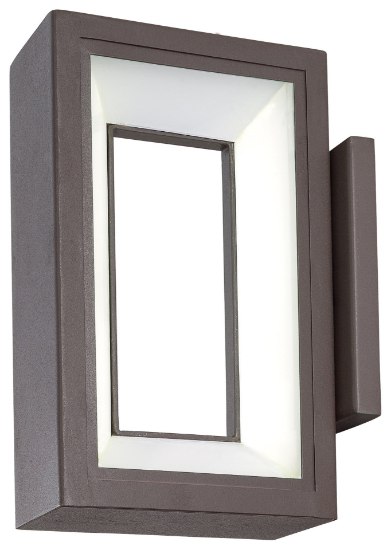 Foto para 30w WW Led Wall Sconce Textured Dorian Bronze Etched With Glass