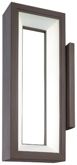 Foto para 45w WW Led Wall Sconce Textured Dorian Bronze Etched White Glass