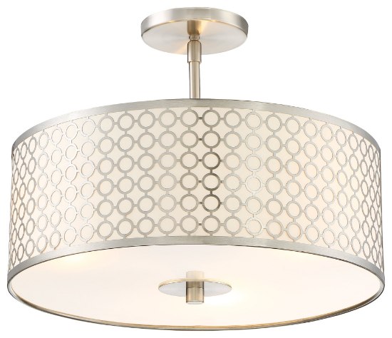 Foto para 75w SW 3 Light Semi Flush Mount Brushed Nickel