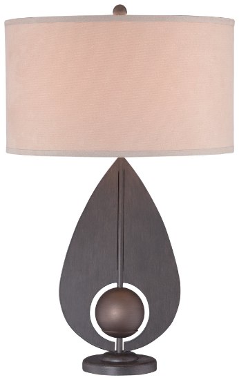 Picture of 113w SW 1 Light Table Lamp Iron W/Antique Bronze Accents Light Brown Suede