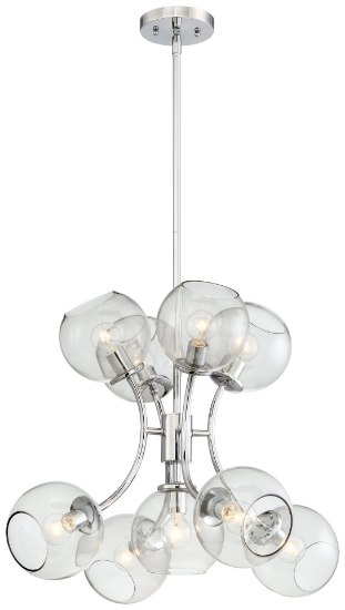 Picture of 60w SW 9 Light Chandelier Chrome Tinted Smoke