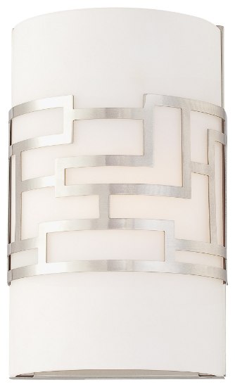 Picture of 60w SW 1 Light Wall Sconce Brushed Nickel Etched Opal