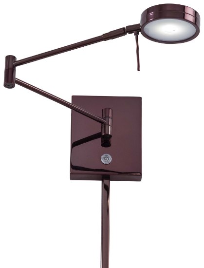 Foto para 8w WW 1 Light Led Swing Arm Wall Lamp Chocolate Chrome