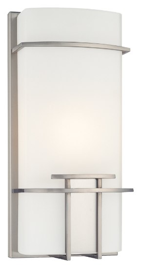 Foto para 60w SW 1 Light Wall Sconce Brushed Nickel Etched Opal