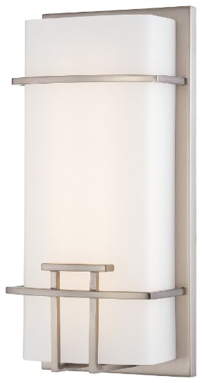 Picture of 20w WW Led Wall Sconce Brushed Nickel Etched Opal