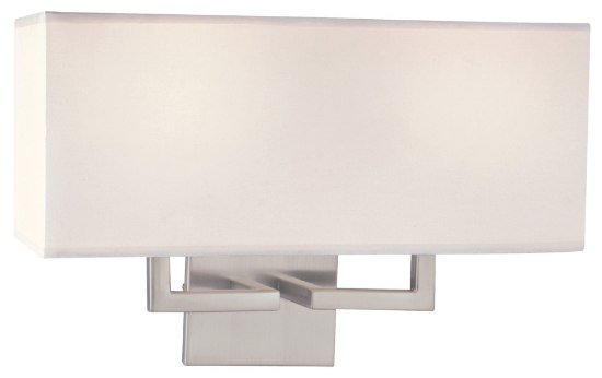 Picture of 60w SW 2 Light Wall Sconce Brushed Nickel White