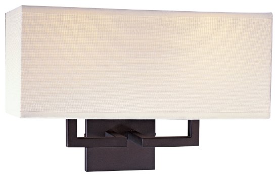 Foto para 60w SW 2 Light Wall Sconce Bronze Off White