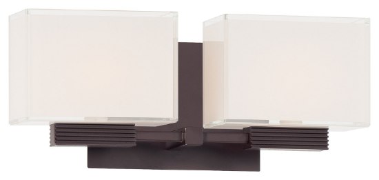 Picture of 75w SW 2 Light Bath Dorian Bronze Mitered / White Inside