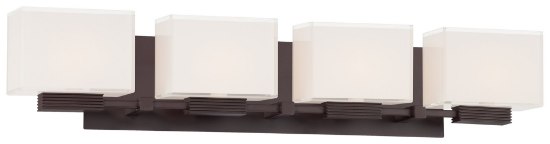 Foto para 75w SW 4 Light Bath Dorian Bronze Mitered / White Inside