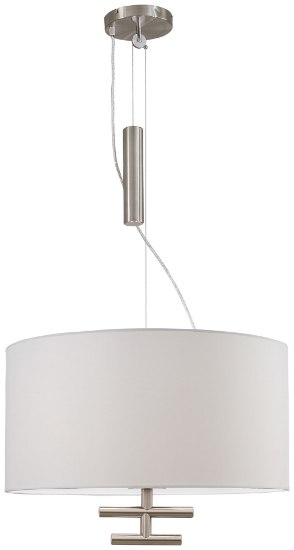 Picture of 100w SW 3 Light Pendant Satin Steel White