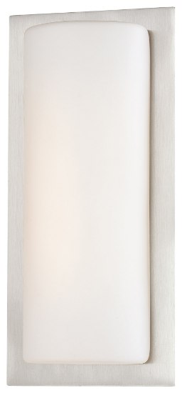 Picture of 12w WW Led Wall Sconce Brushed Stainless Steel Etched Opal